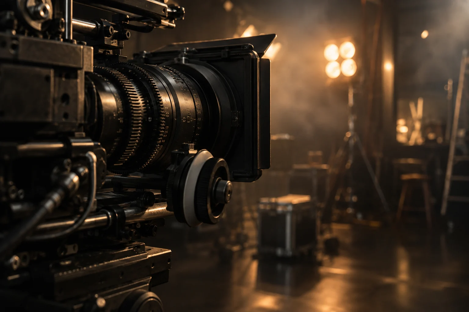 Cámara de cine en un estudio de producción